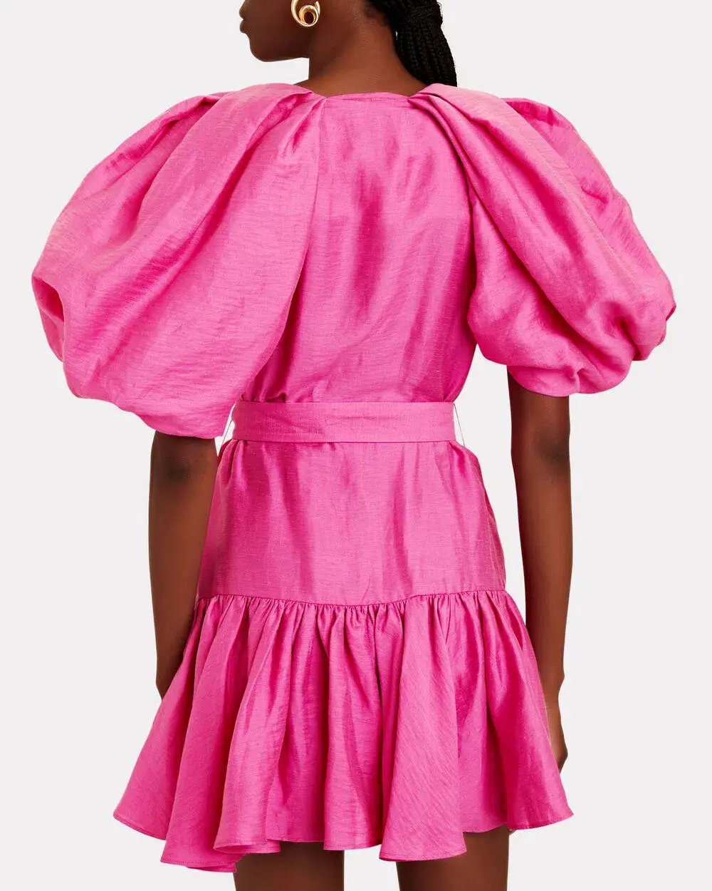Acler Wheatland Puff Sleeve Dress Flamingo Pink Size 12 photo 3