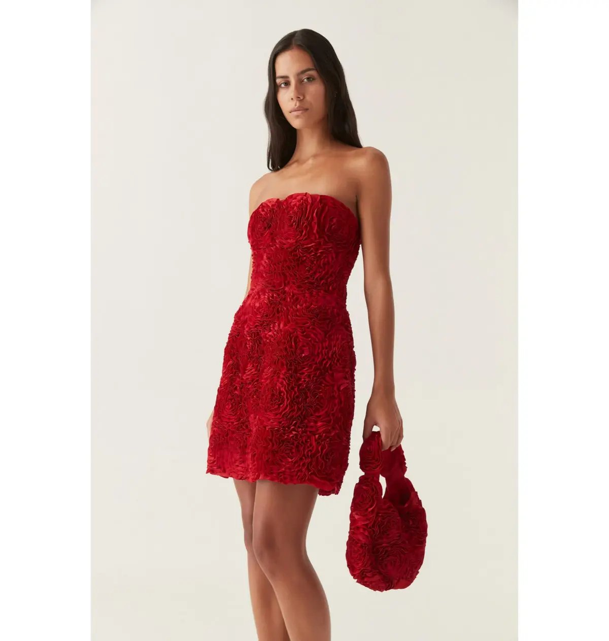 Aje Gazer Rosette Mini Dress Scarlet Red Size AU 4 photo 2