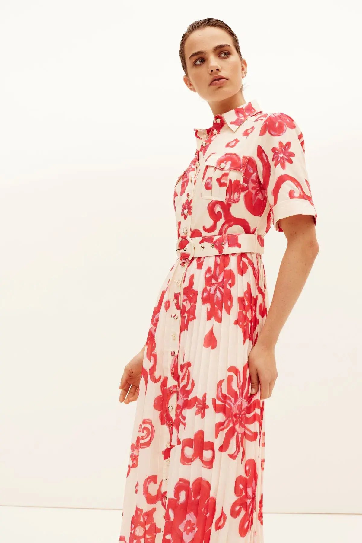 Kate Ford Delta Utility Gown Midi Dress Camellia Size 8 photo 2