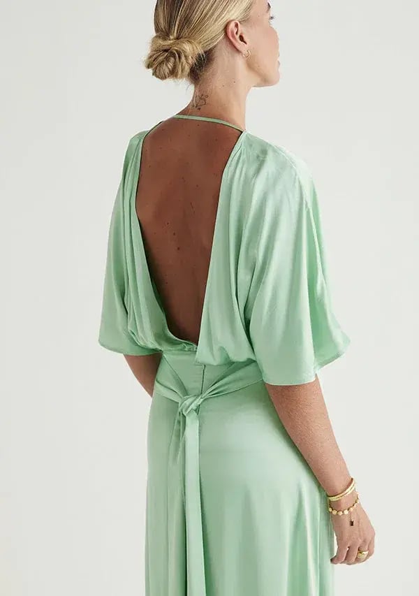Mos The Label Calista Maxi Dress In Mint Size 14 photo 2