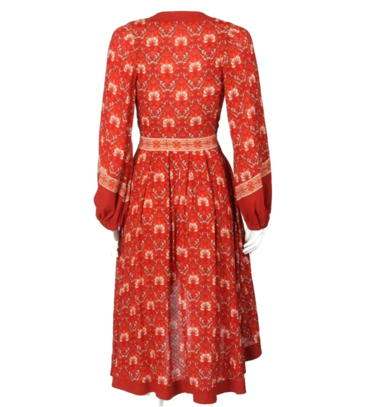 Spell & The Gypsy Midi Jewel Soiree Dress Swing Red Floral Size XS AU 6 photo 3