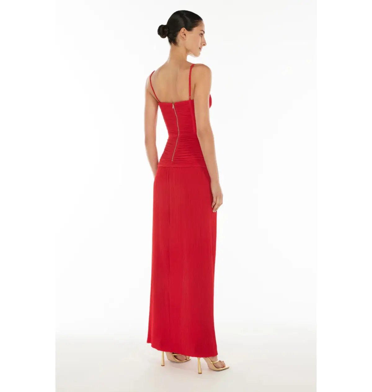 Manning Cartell Double Time Pleat Dress in Red Size AU 10 photo 3