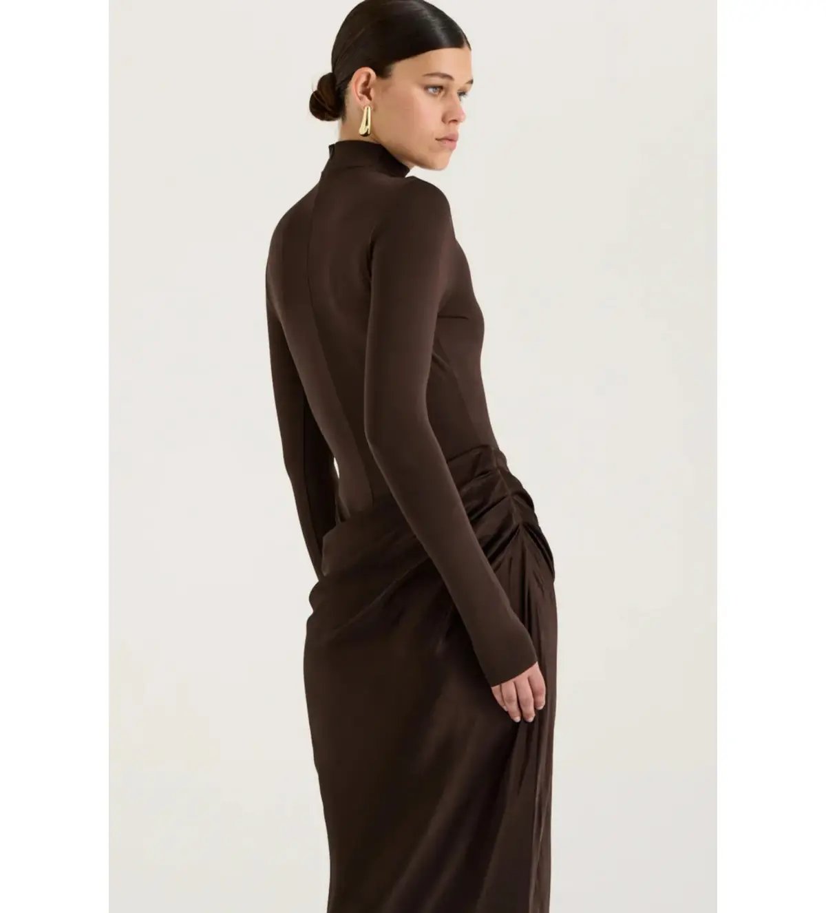 Henne Soraia Long Sleeve Maxi Dress Chocolate Size S AU 8 photo 6