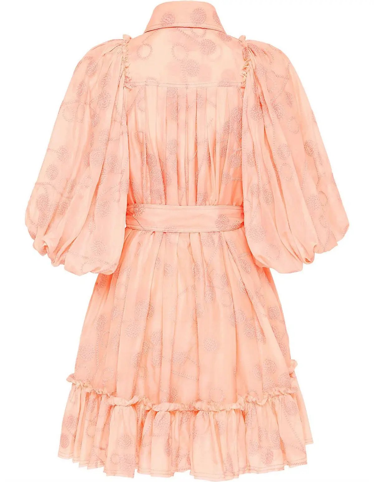 Aje Textural Puff Sleeve Mini Dress Peach Size 8 photo 5