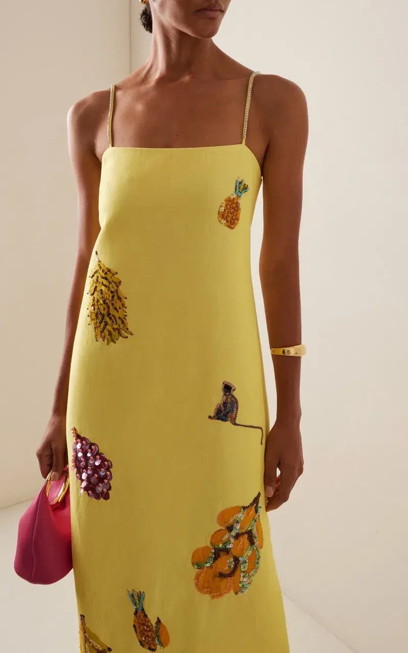 ALEMAIS Diamond Dancer Midi Dress Yellow 10 photo 5