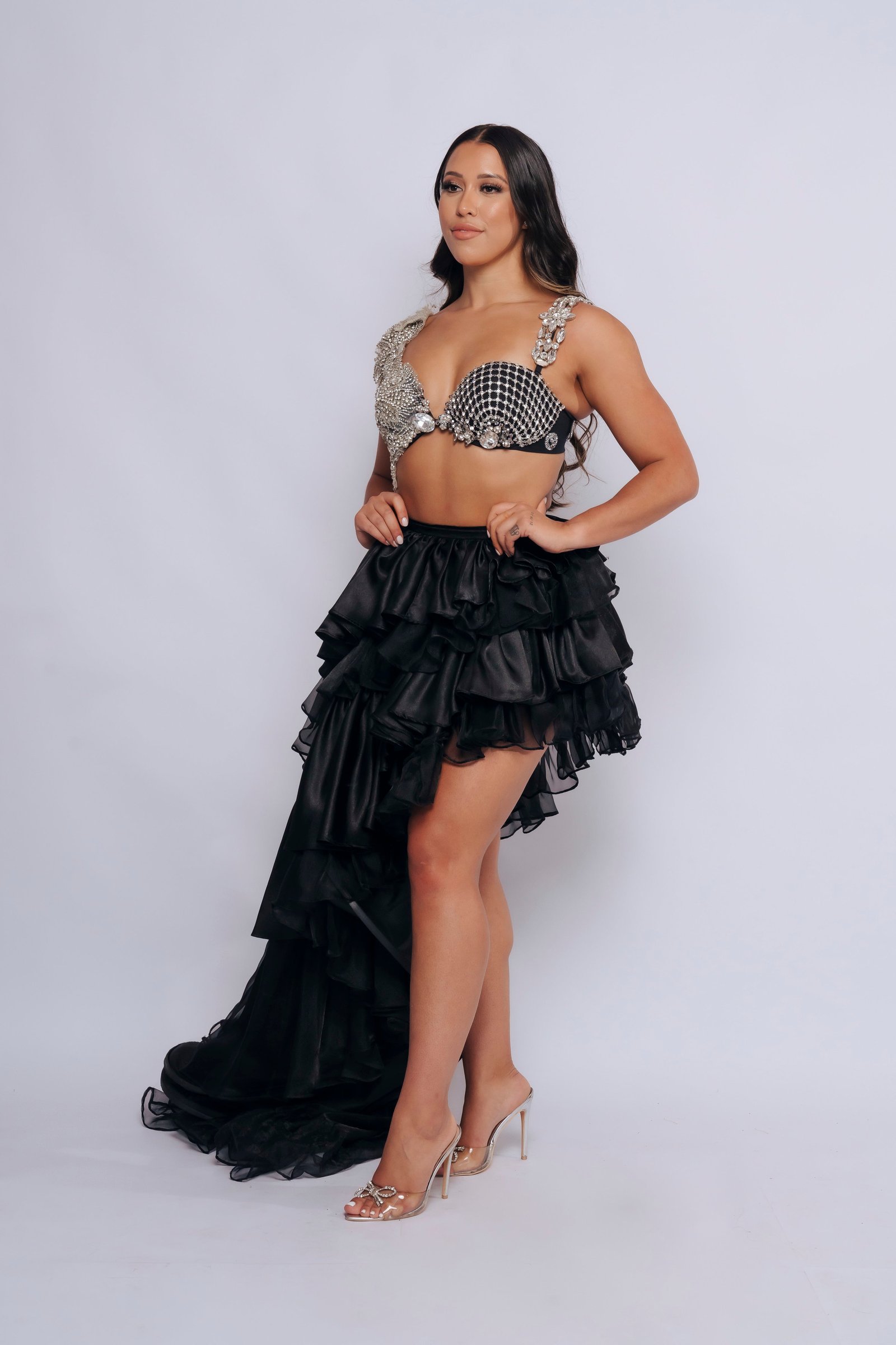 RUFFLE SKIRT BY VEE LOVE BLACK photo 2