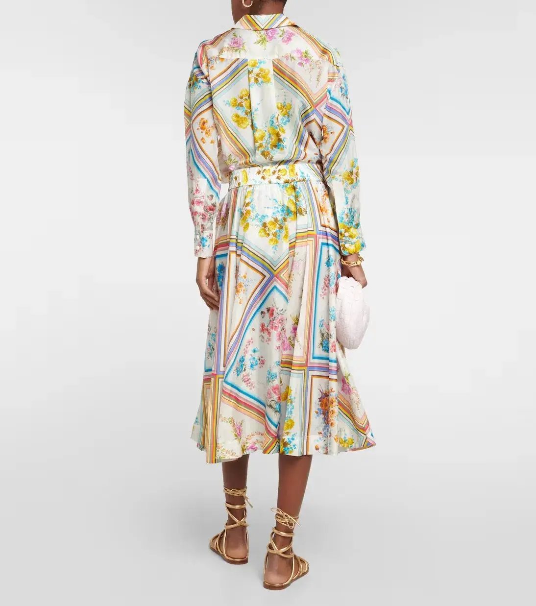 Zimmermann Halcyon Swing Skirt Multi Print Size 0/ AU 8 photo 2