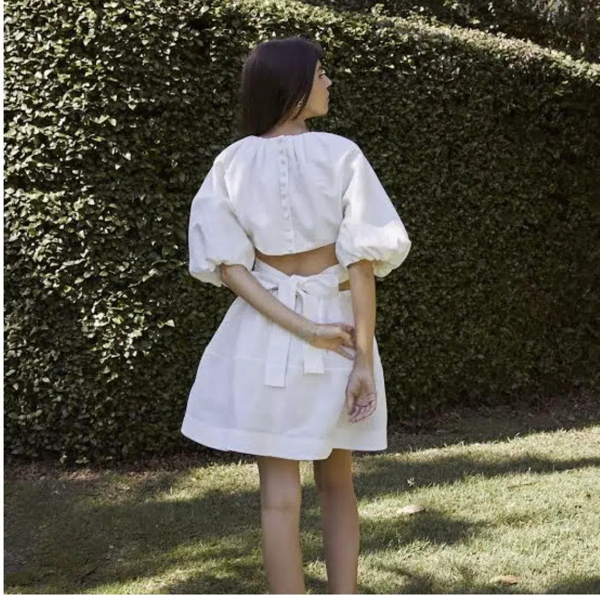 Aje Mimosa Cut Out Mini Dress Ivory Size 12 photo 4
