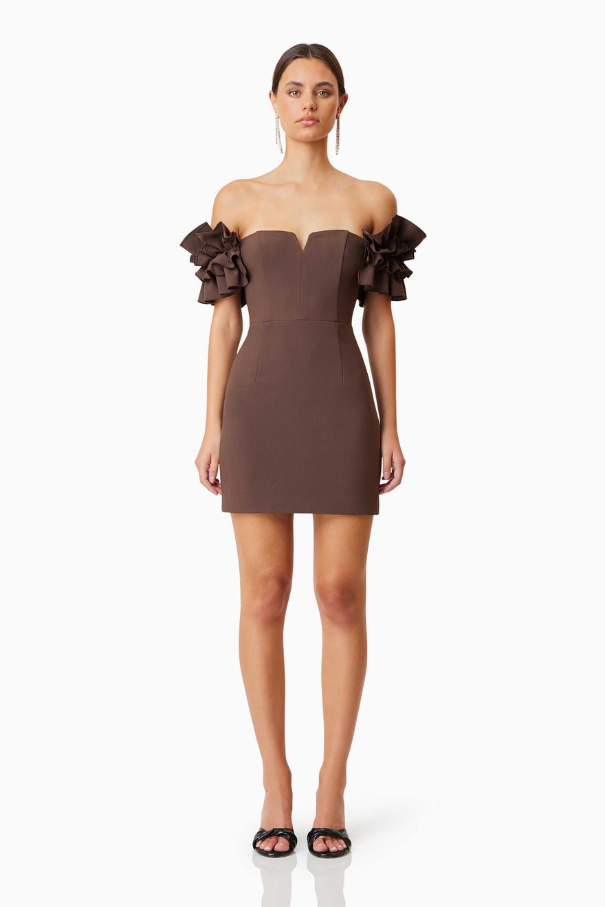 Elliatt Nola Mini Dress - Brown photo 4