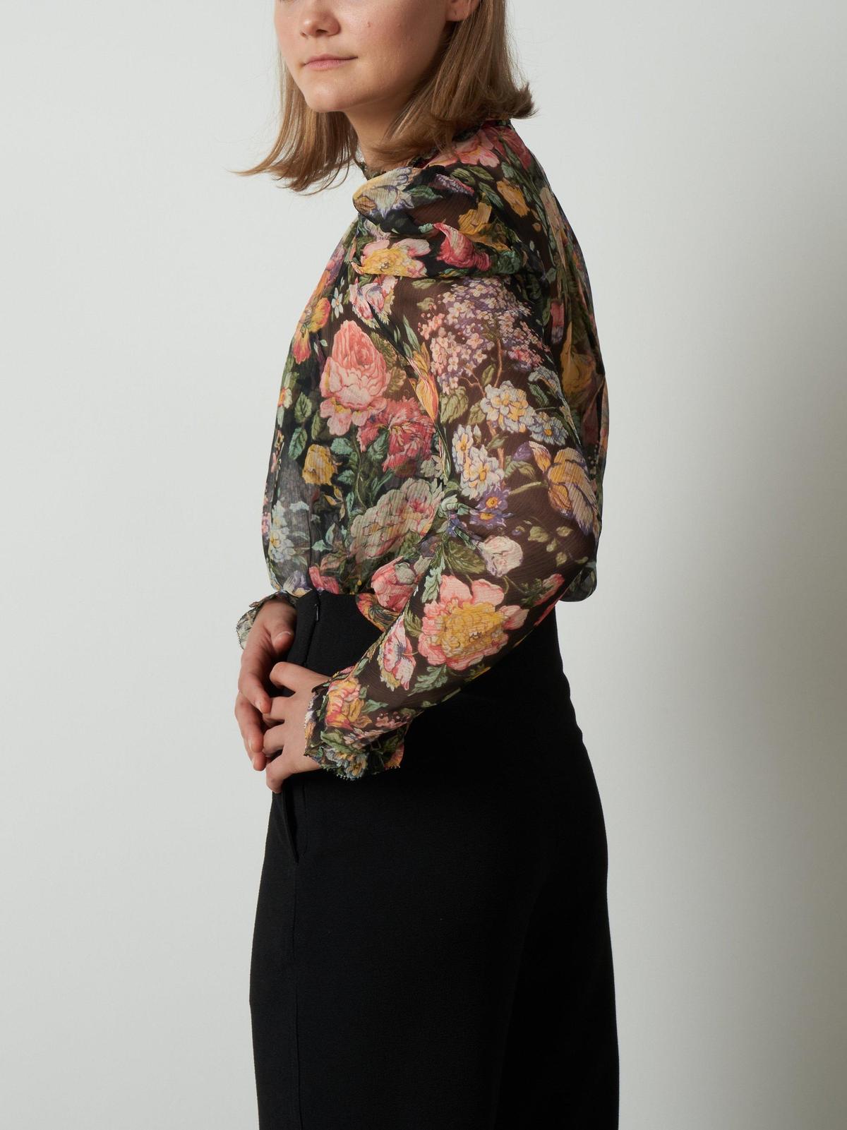 Zimmerman Ladybeetle Draped Sleeve Top Midnight Floral Size 2/AU 12 photo 2
