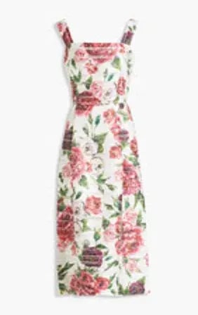 Dolce & Gabbana Pleated floral-print organza midi dress AU 12 photo 2