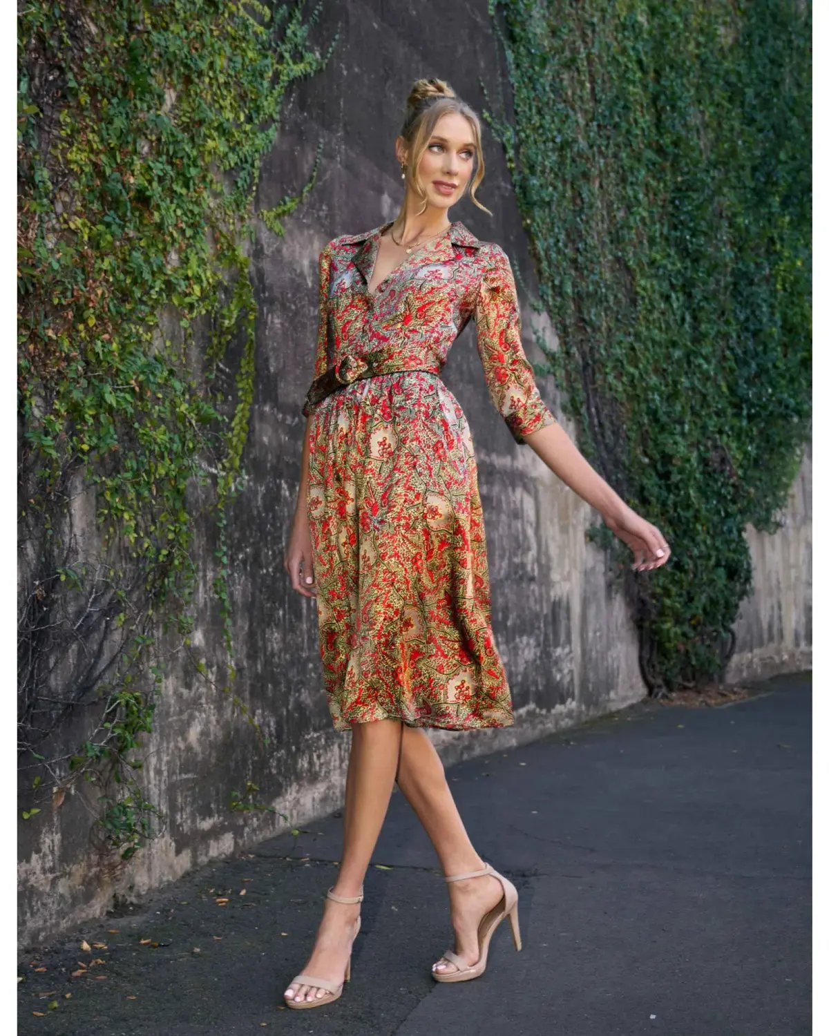 Leona Edmiston Demi 'Belle Epoch' Silk Shirtdress Multi Size 2 / AU 12 photo 4