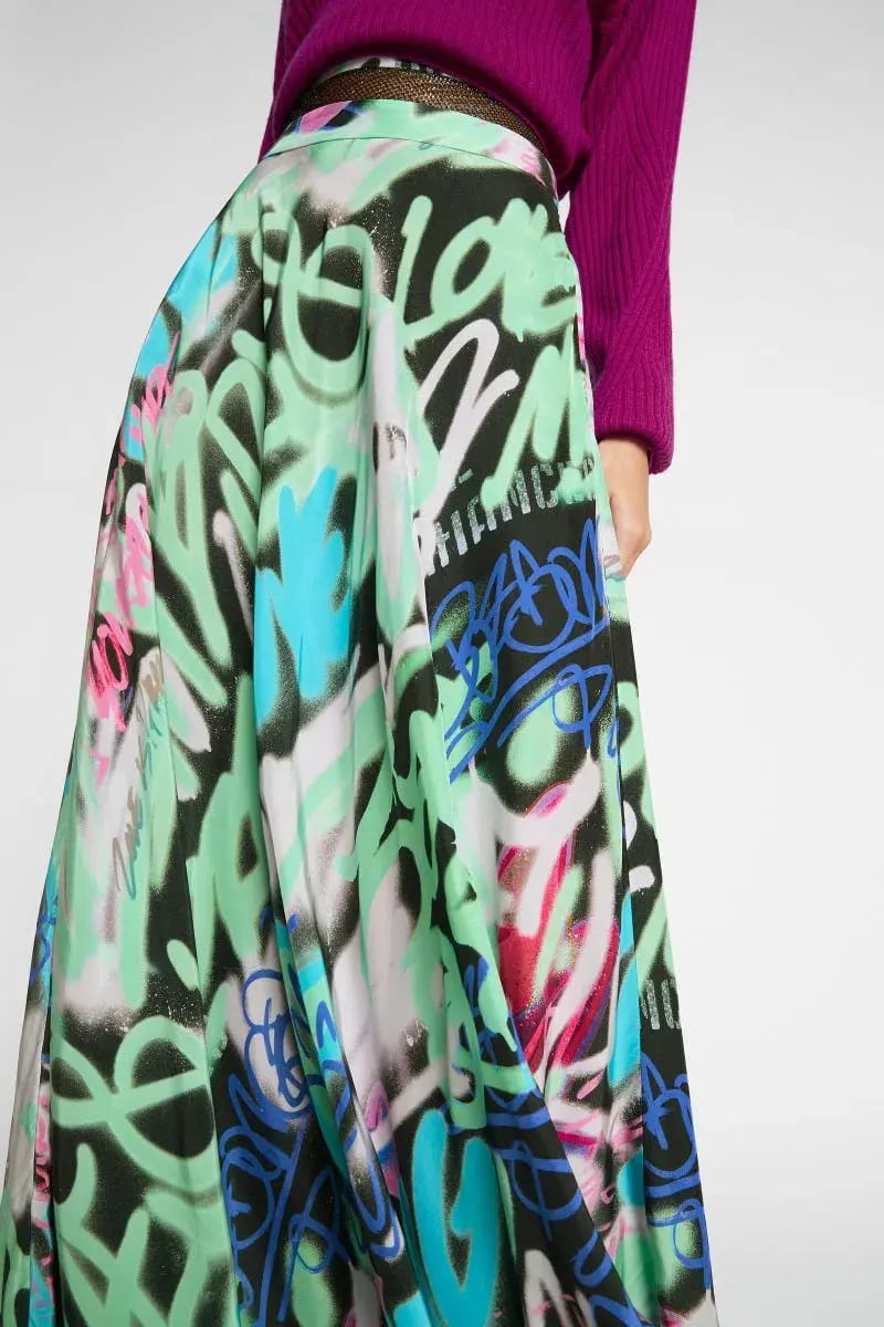 Sass and Bide Graffiti Speaks Maxi Skirt Multi Size 8 photo 5