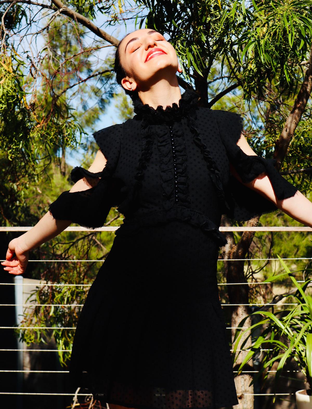 Mossman She Spotted Me Dress Black Size 8 photo 3