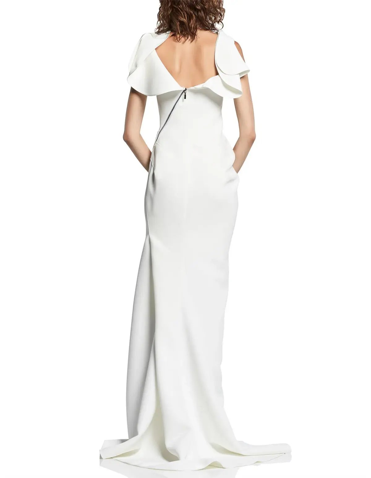 Maticevski Monumental Draped Gown White Size 6 photo 2