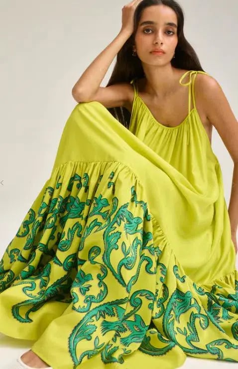 Scanlan Theodore Silk Nightingale Print Dress Size AU 10 photo 3