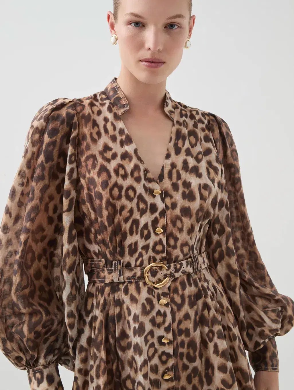 Aje Isabella Shirtdress Midi Leopard Print Size 12 photo 5