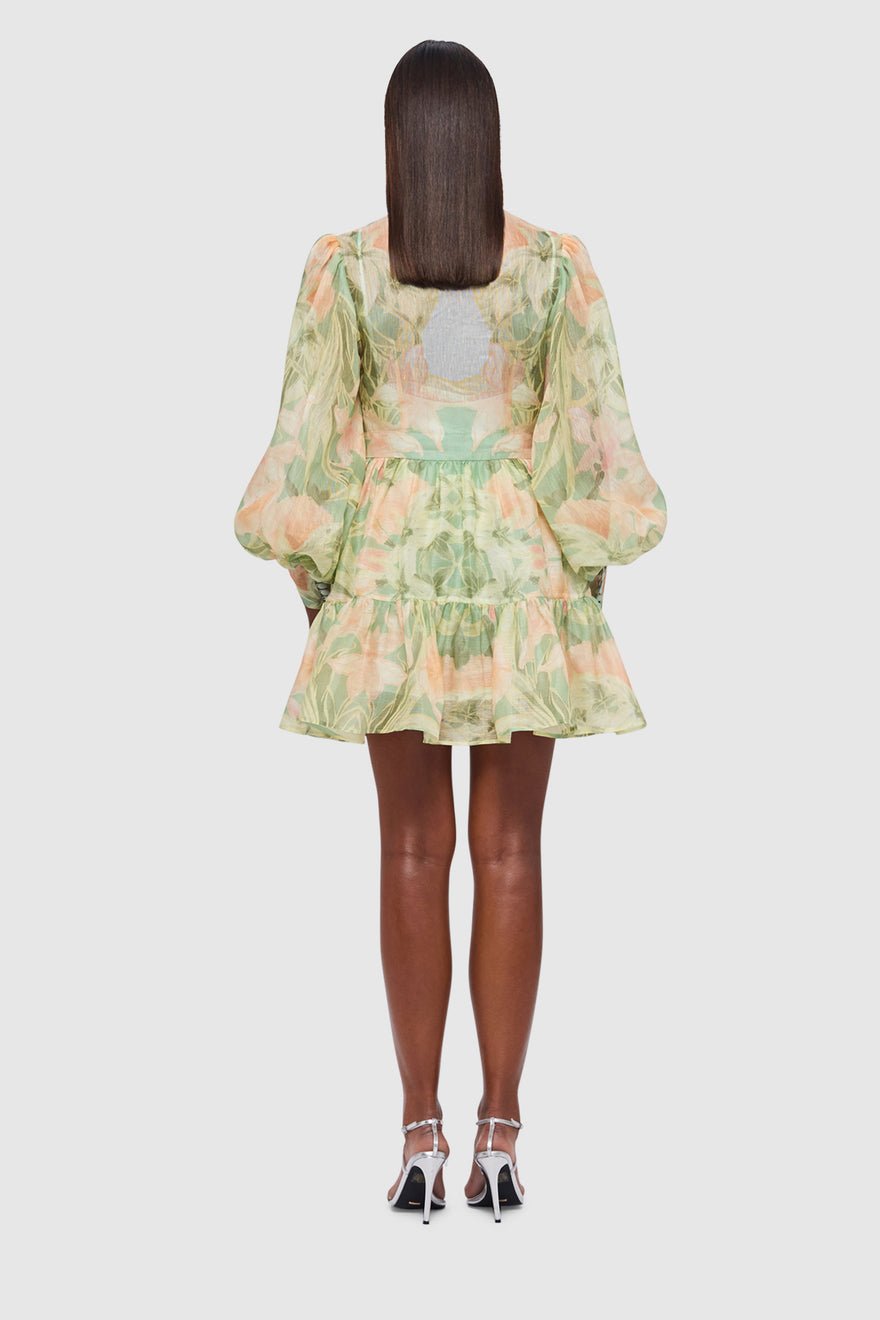 Leo Lin Alexandra Mini Dress - Orient Print in Evergreen photo 5