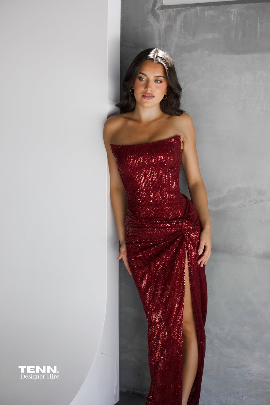 Lia Stublla Chanel Gown - Wine photo 2