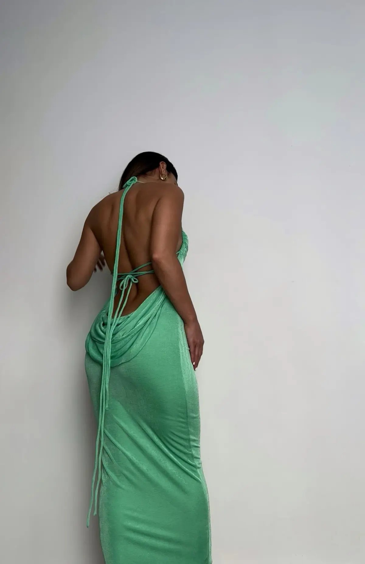 Mélani the Label Ciana Midi Dress Green Size XS photo 2