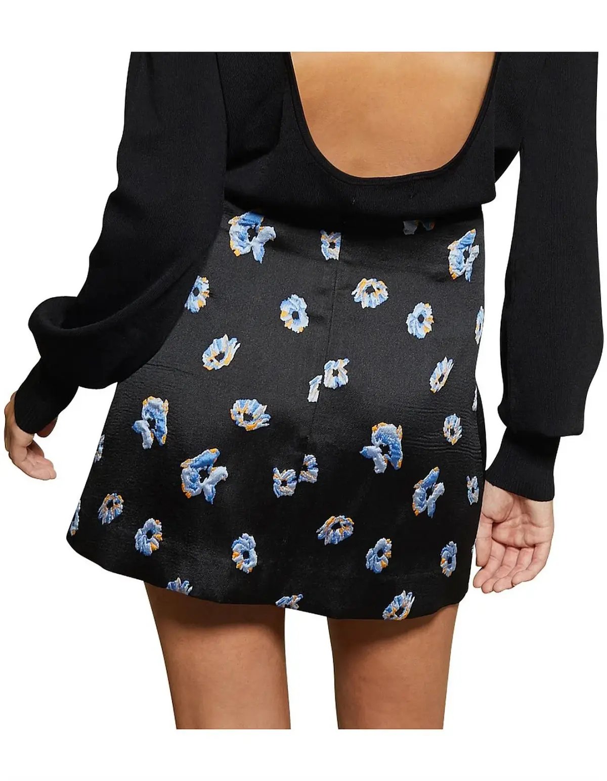 Bec & Bridge Daisy Mini Skirt Black/Print Size 10 photo 2