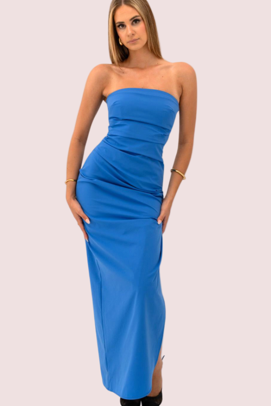 Sir The Label Sol Strapless Dress Blue photo 2
