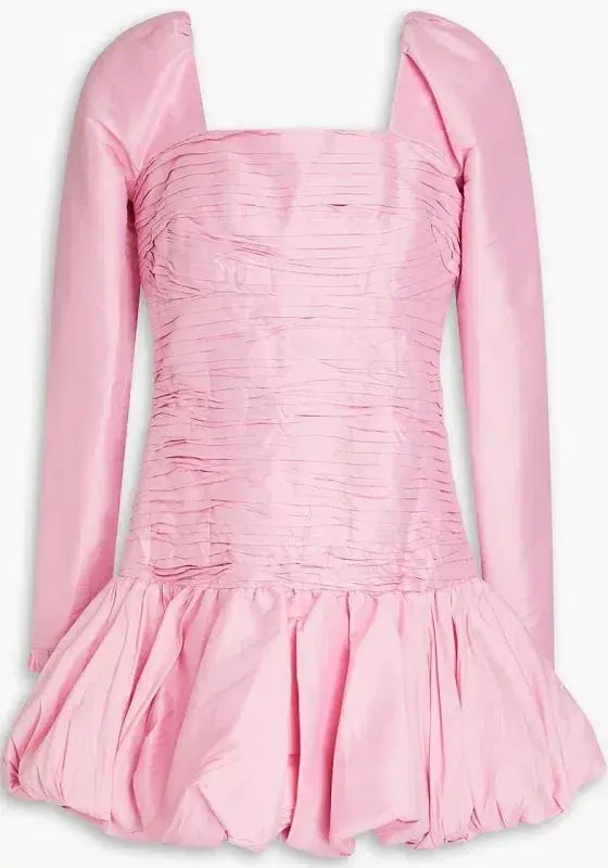 Aje Pink Bijou Ruffled Pleated Taffeta Mini Dress Pink  Size 8 photo 3
