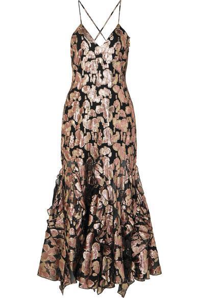 Alice McCall Dress - low cut criss cross back metallic size 8 photo 2