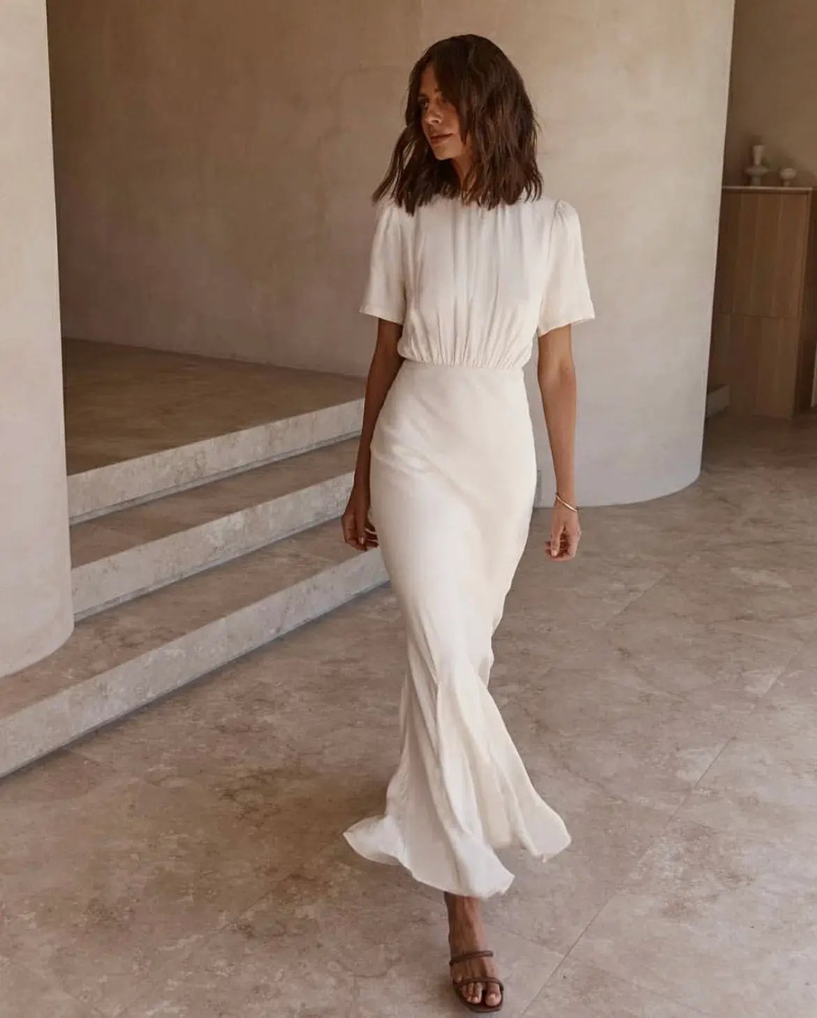 Dissh Campbell Oyster Midi Dress Cream Size 8 photo 3