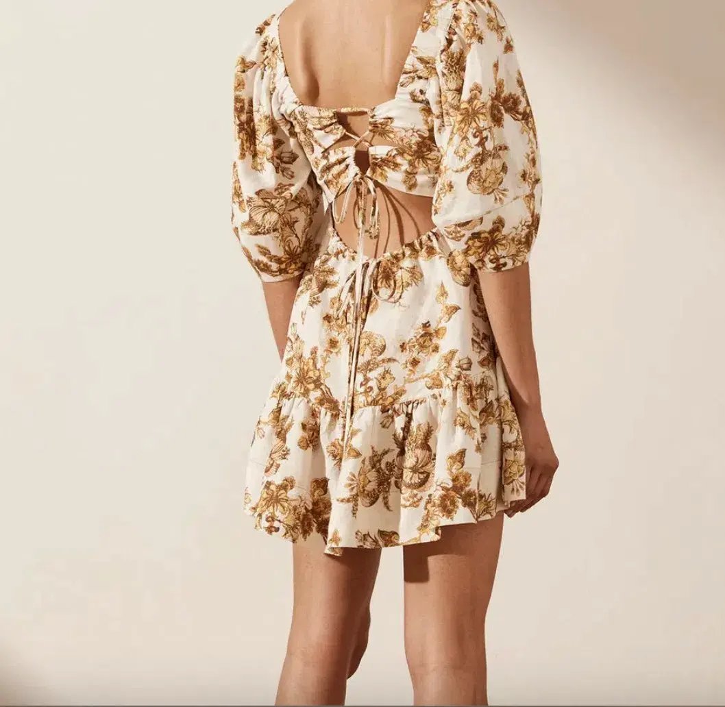 Shona Joy Bella Linen Open Back Mini Dress Floral Size 12 / L photo 3
