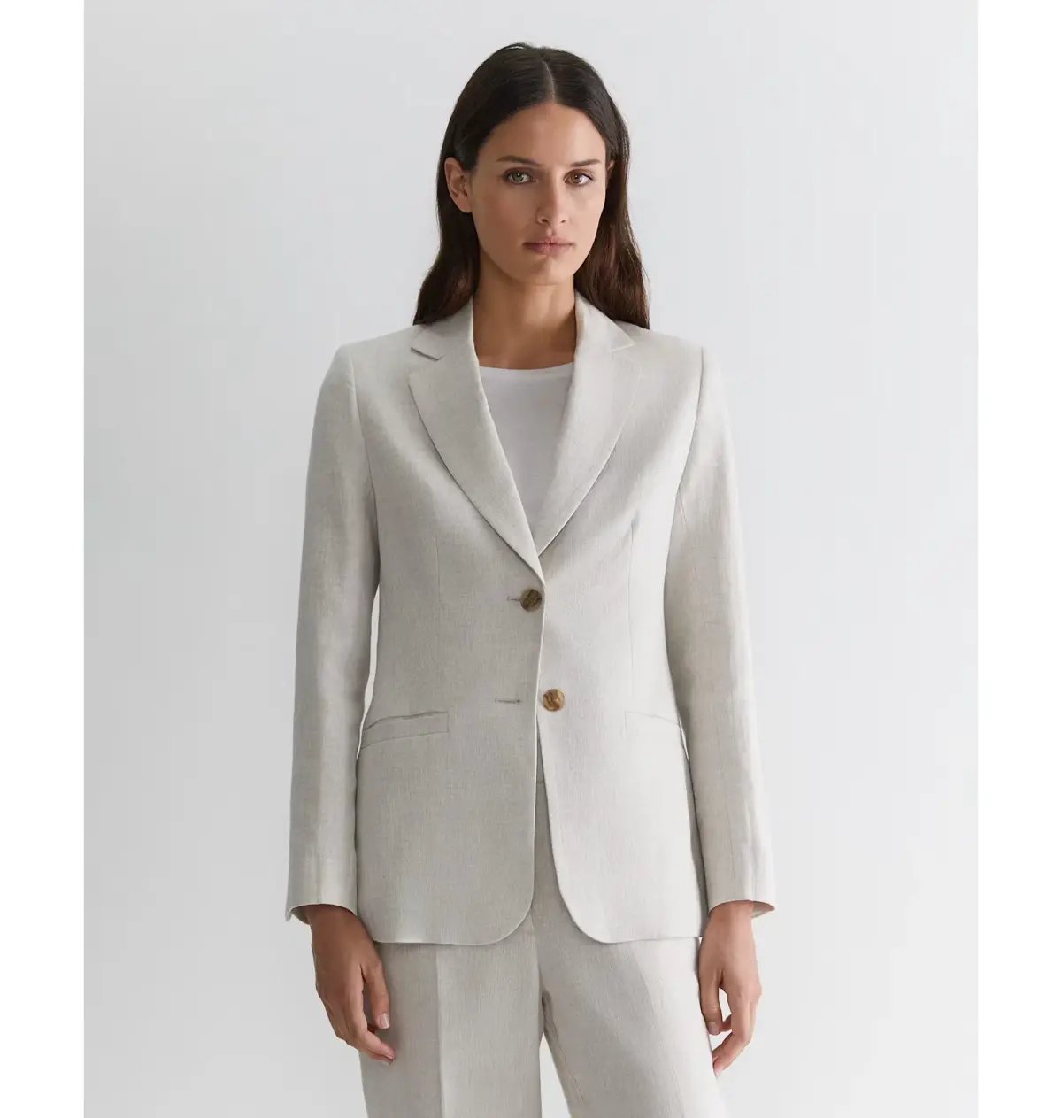 Freya Linen Blazer String Grey Size 6 photo 2