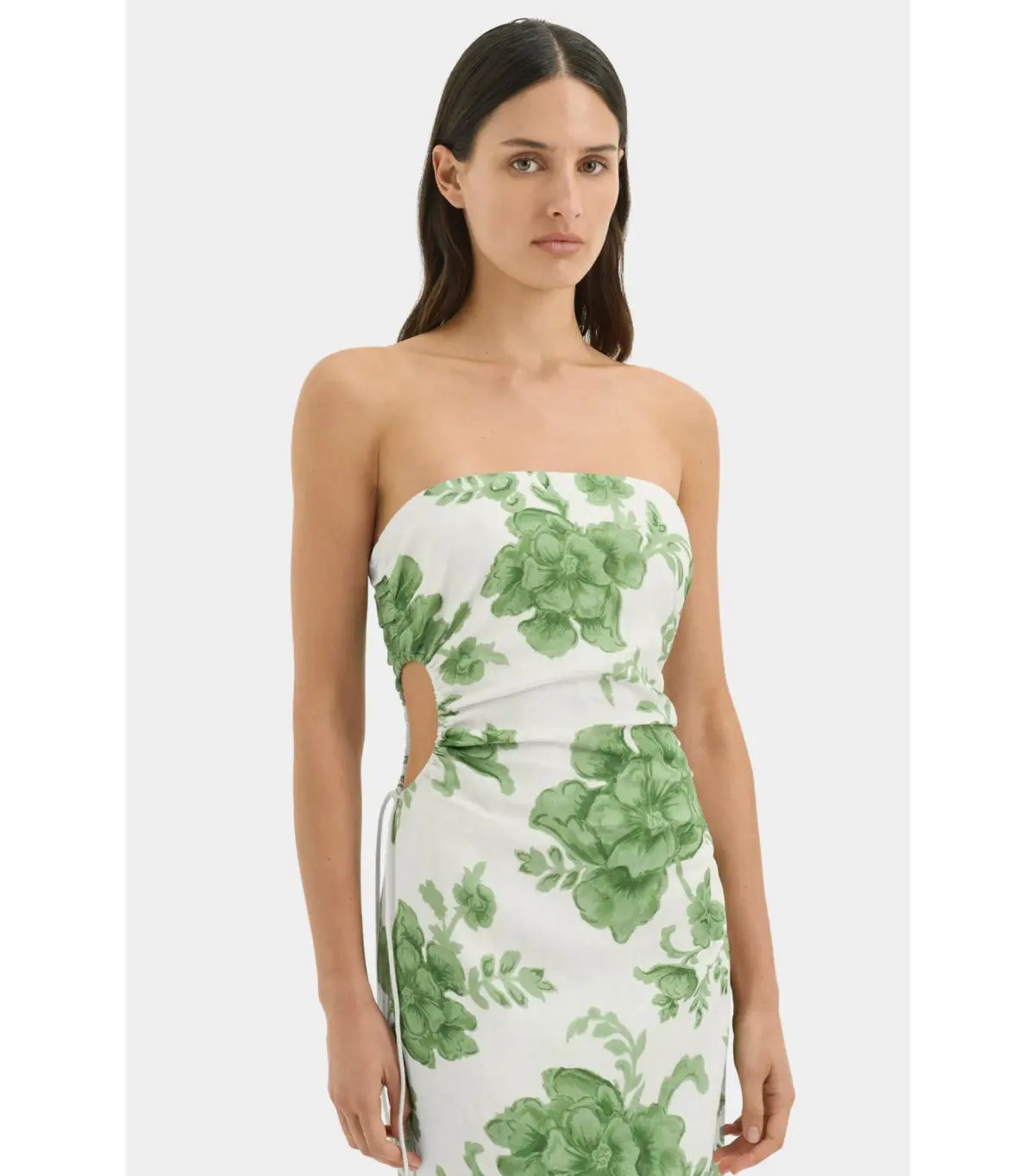 Sir the Label Gardella Strapless Midi Dress Frisa Print Size 1 / AU 8 photo 2