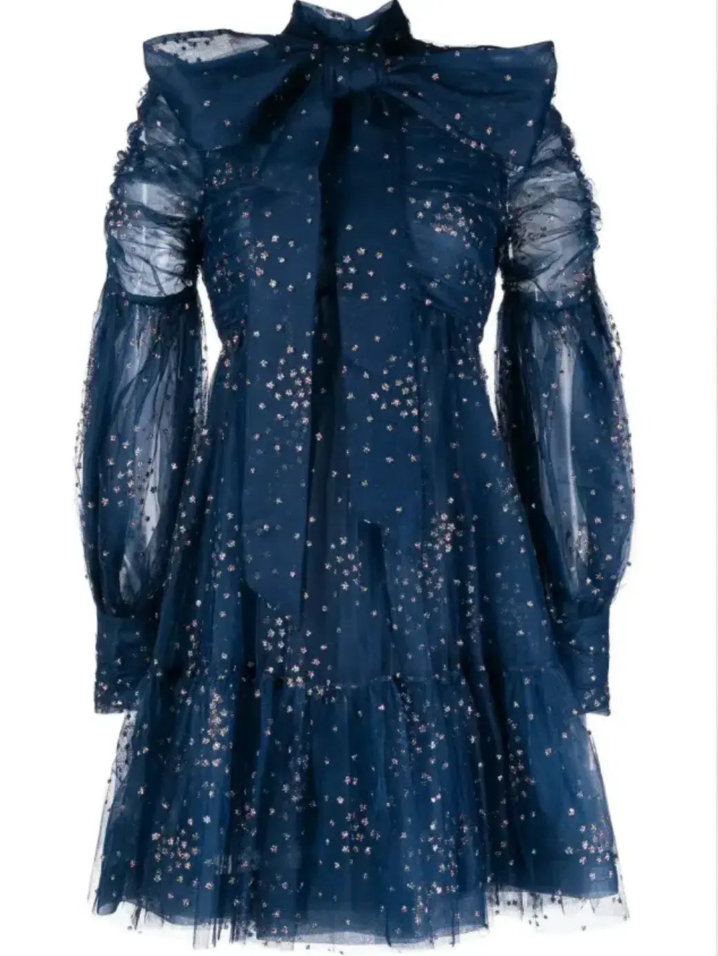 Zimmermann Rhythm Ruched Glitter Mini Dress Navy Size 0P / AU 6 photo 3