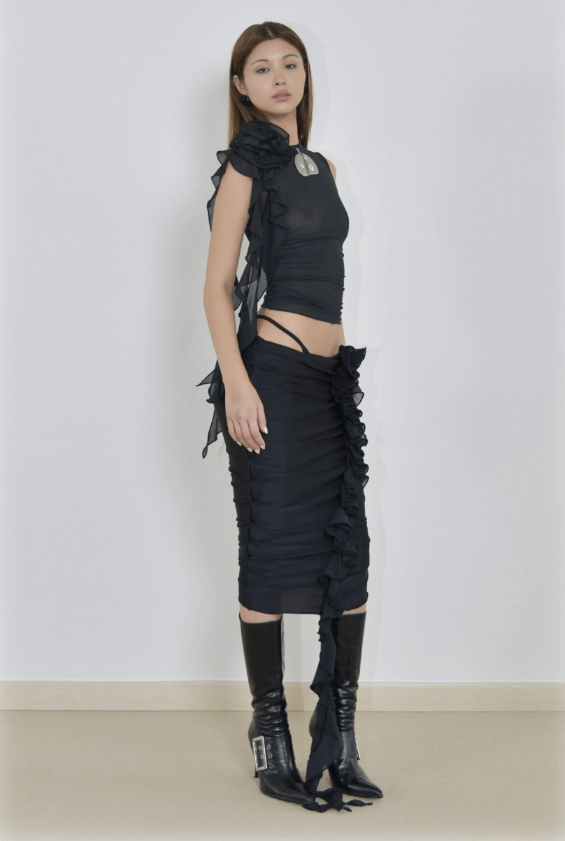 Fanci Club The Bloody Groom Top in Black photo 4