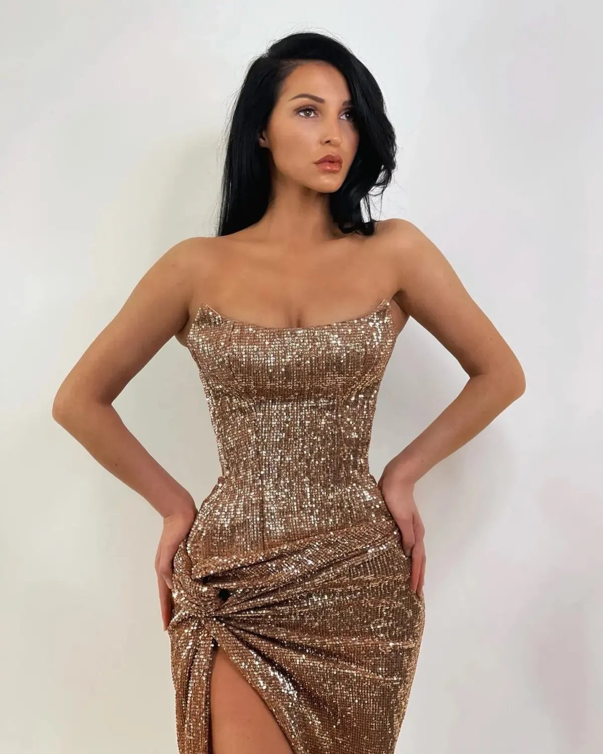 Lia Stublla Chanel Gown Rose Gold Size 6 photo 3