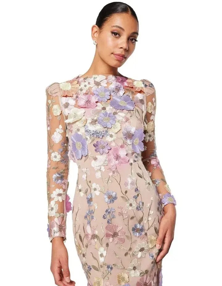 Elliatt Shannon 3d Floral Midi Dress in Purple Size AU 10 photo 4