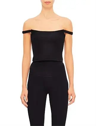 Audra Off The Shoulder Top Black Size AU 8 photo 2