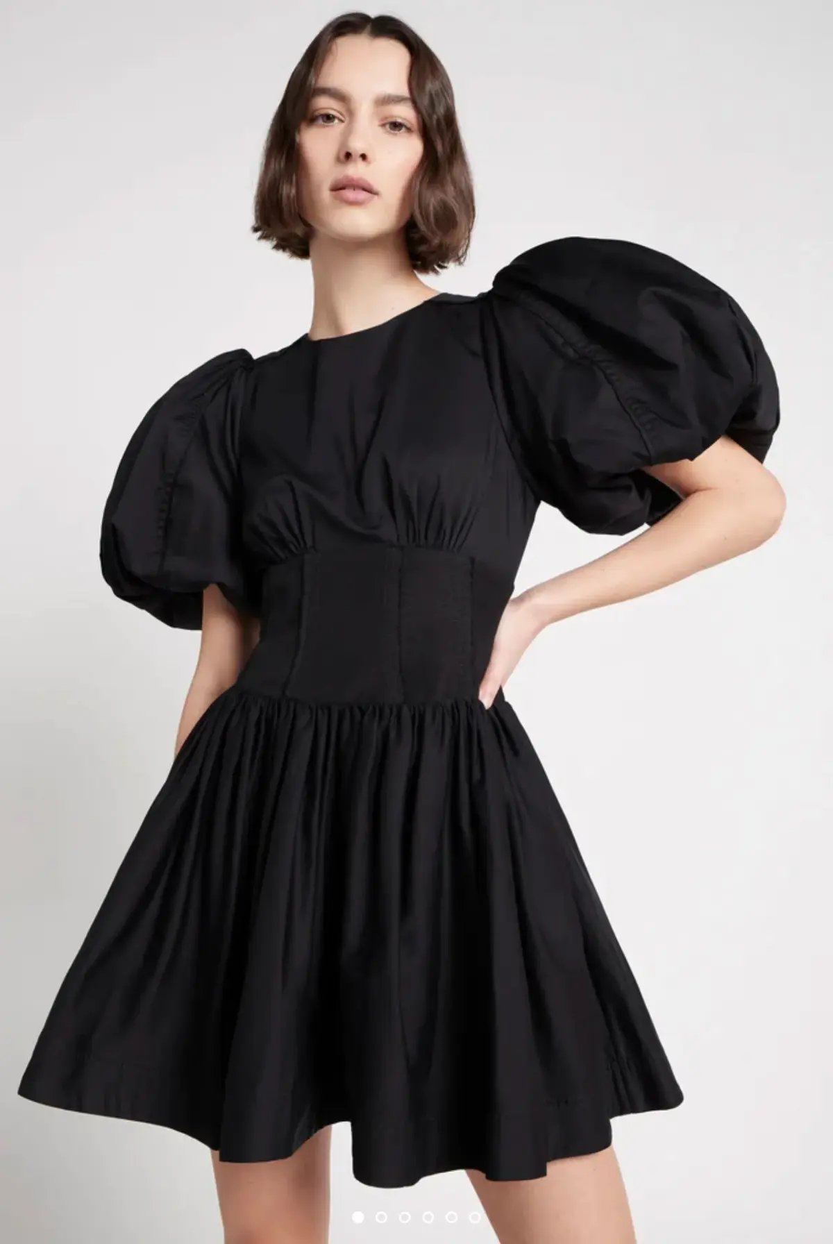 Aje Gianna Puff Sleeve Mini Dress Black Size 12 photo 2