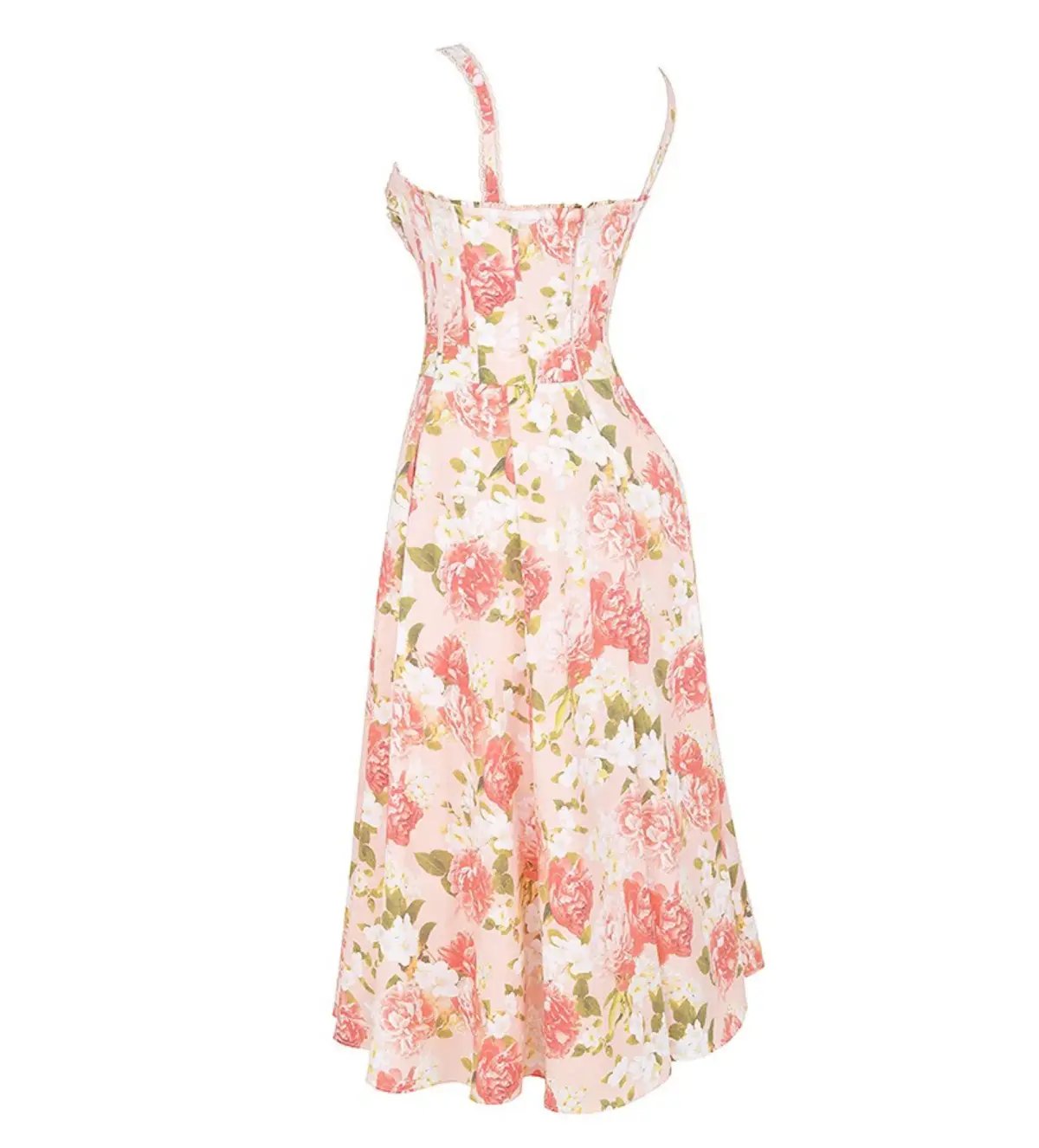 House of CB Rosalee Cotton Bustier Midi Sundress Pink Peony Print Size AU 8 photo 7