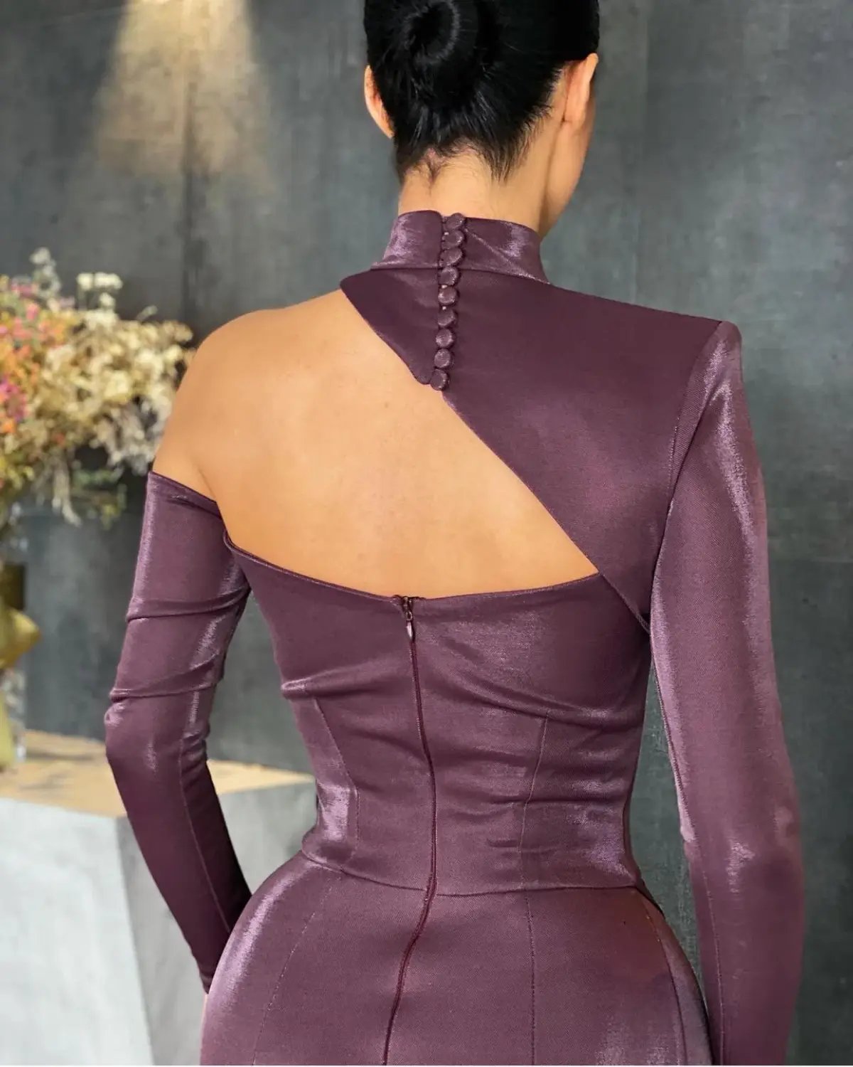 Lia Stublla Custom Made Gown Burgundy Size 6 photo 3