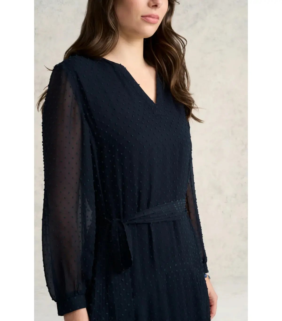 Blue Illusion Clip Ink Georgette Dress Navy Size 14/L photo 2