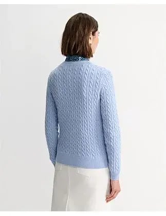 Sportscraft Merino Wool Baby Cable Sweater Pale Blue Size AU 8 photo 4