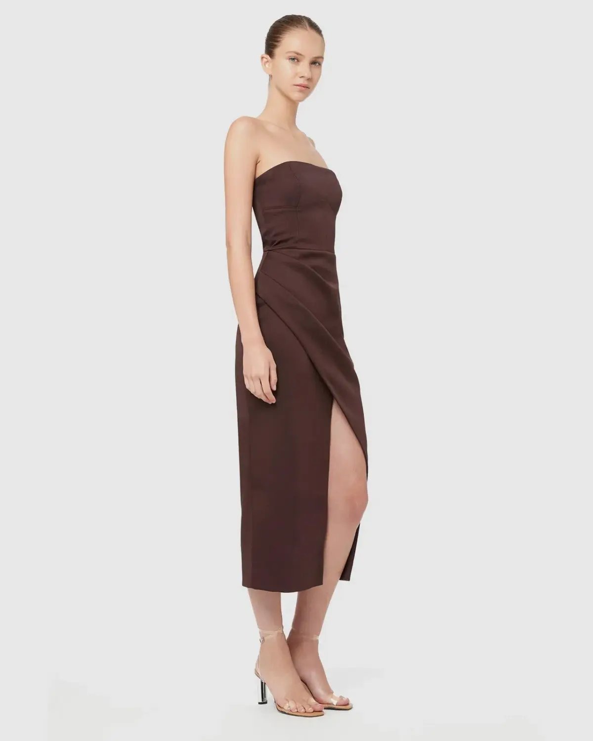 Manning Cartell Time To Shine Strapless Midi Dress Brown Size 10 photo 2