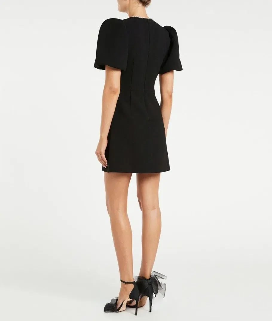 Rebecca Vallance Katie Bow Mini Dress Black Size 12 photo 3
