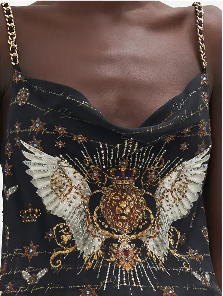Camilla x Robbie Williams Bias Cami Top Black Print Size XL/Au 16 photo 3