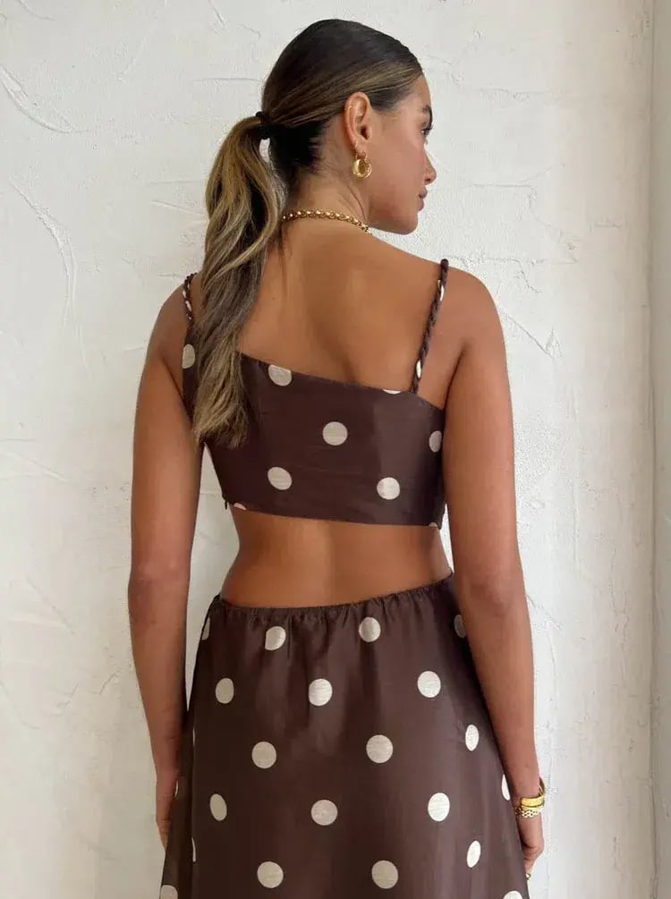 Sir The Label Vivi Asymmetrical Cut Out Dress in Marlon Polka Dot Size 0/ AU 6 photo 4
