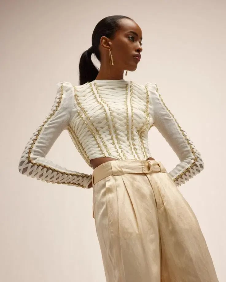 Zimmermann Coaster Cropped Bodice Ivory Size 0 / AU 8 photo 5