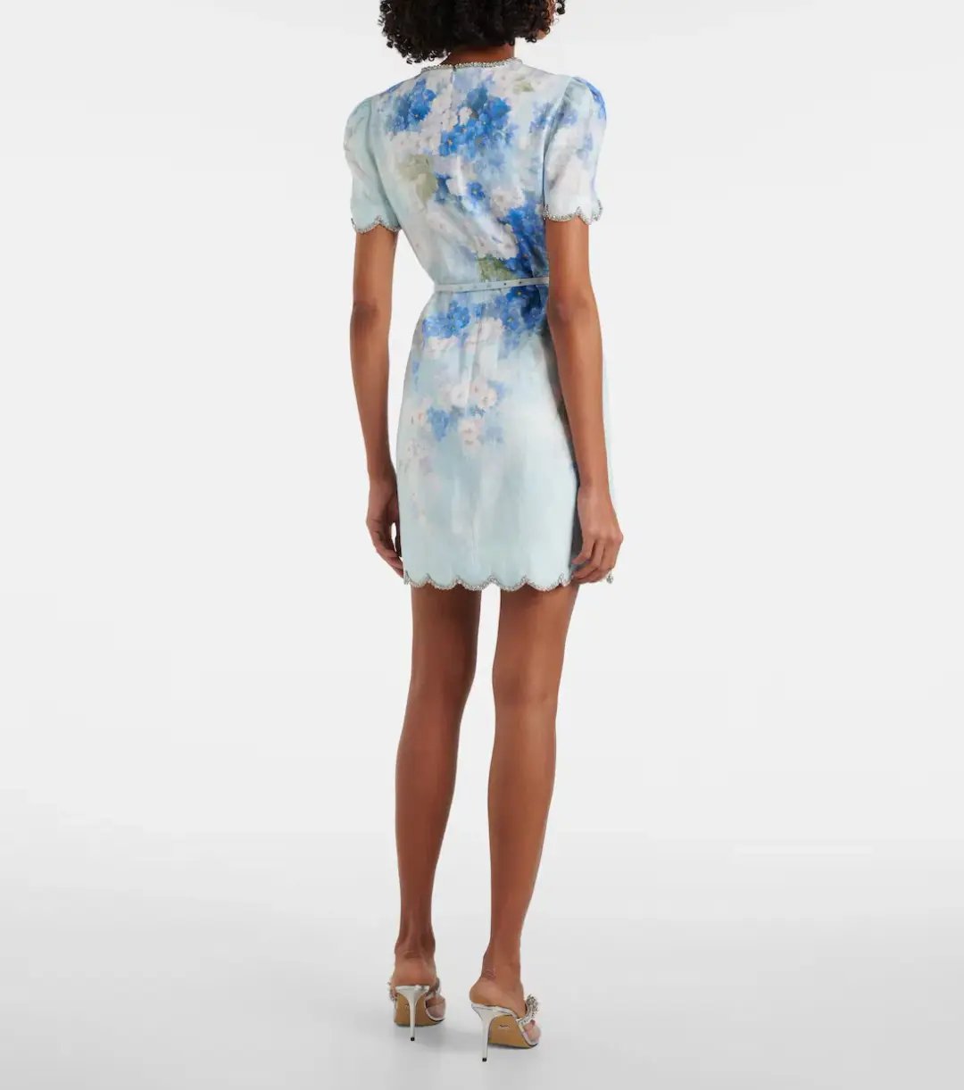 Zimmermann Crush Scalloped Shift Dress Blue Floral Size 3 / AU 1 photo 2