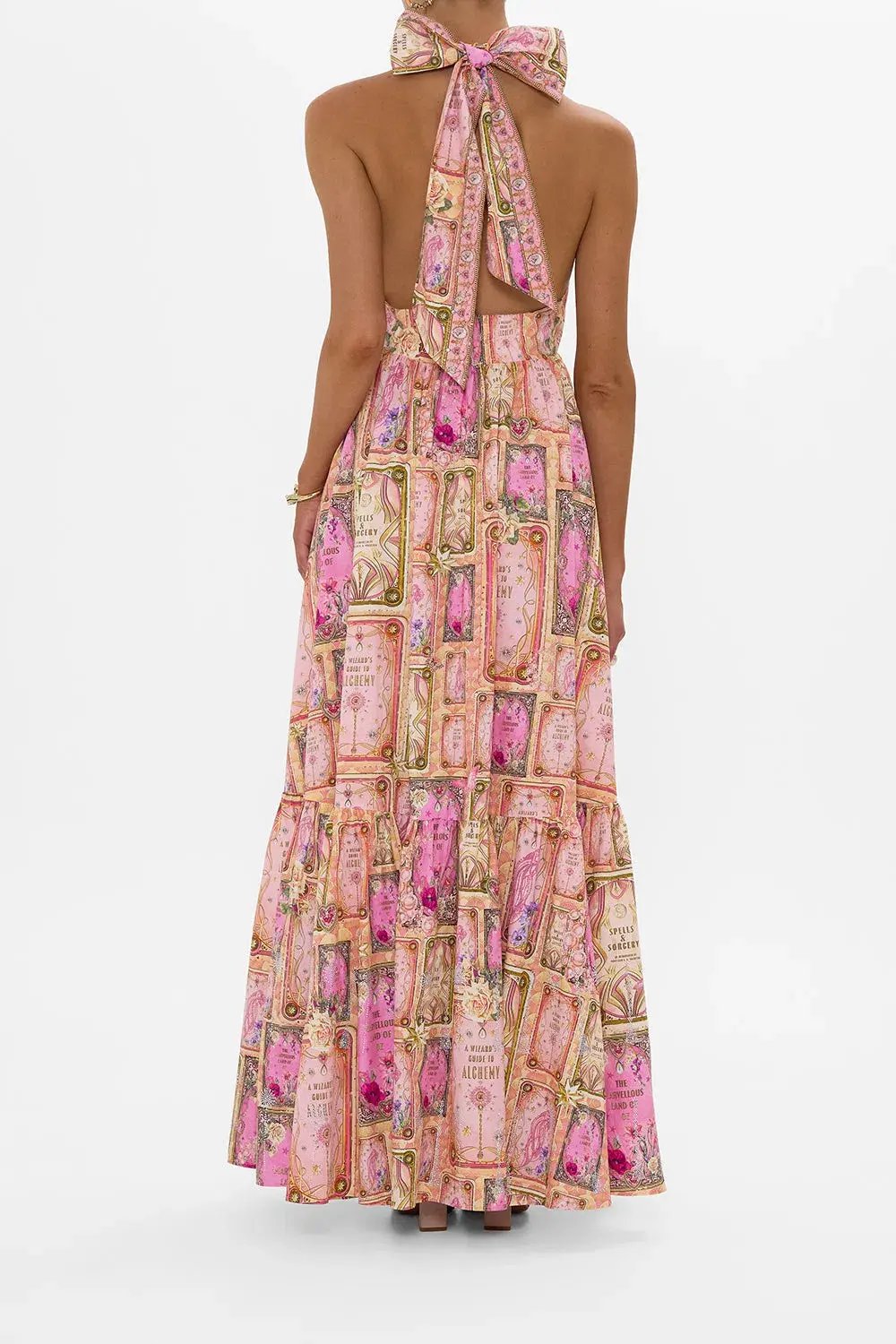 Camilla Ruffle Hem Halter Dress in Totally Ozmopolitan Size 12 photo 3