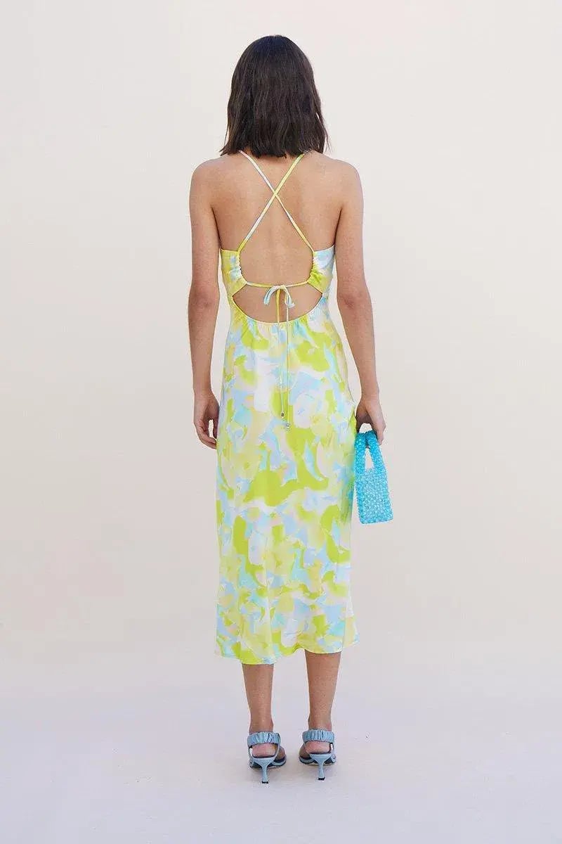 Suboo Kaleidoscope Twist Front Slip Dress Splash Print Size XS / Au 6 photo 3